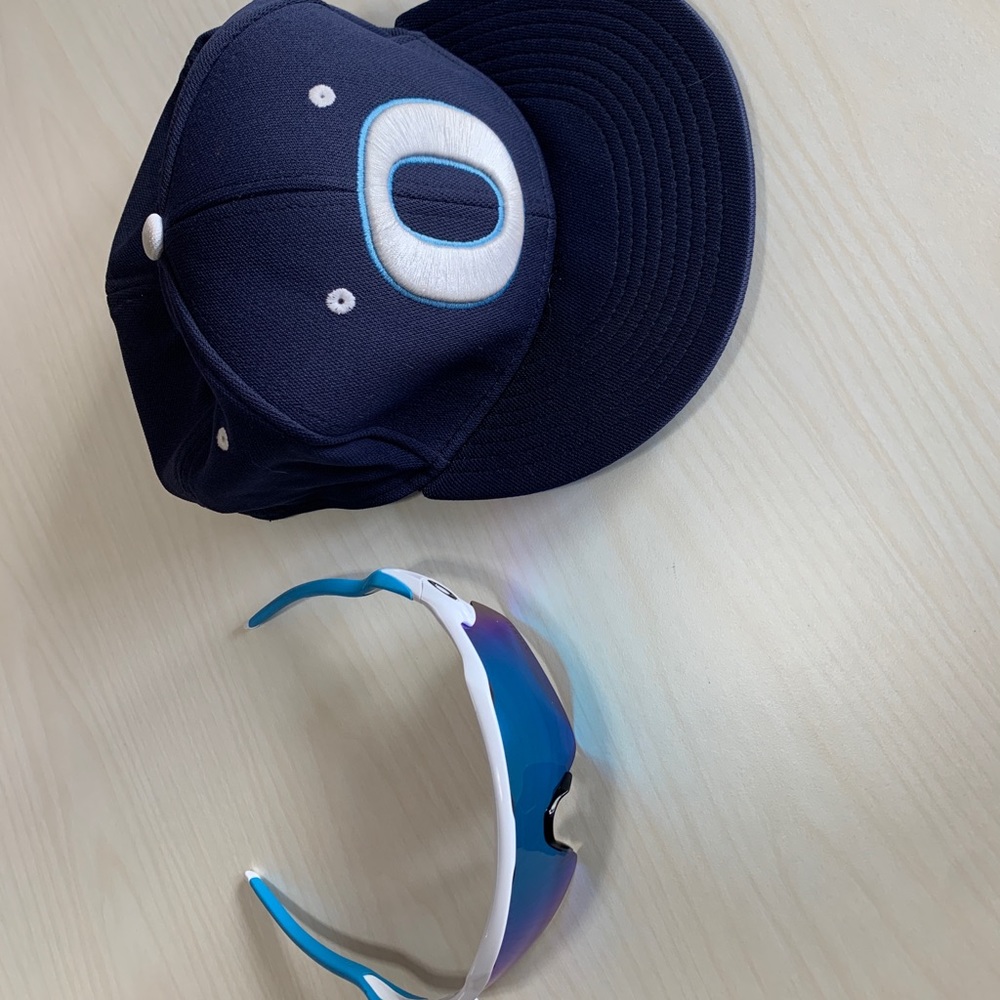 Oakley hat and sunglasses